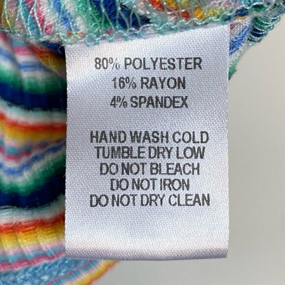 Lulu’s Canbria Blue Multi Striped Twist Front Crop Top Size Medium - Picture 8 of 8